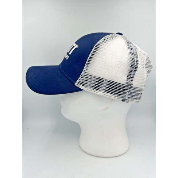 Yeti Coolers Mesh Snapback Trucker Hat Blue White Logo Baseball Cap Embroidered - Picture 5 of 7